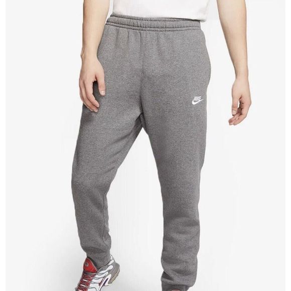 Nike BV2671 071 Men's Sz M Charcoal Heather Gray Club Fleece Cuffed Jogger Pants - Picture 7 of 12